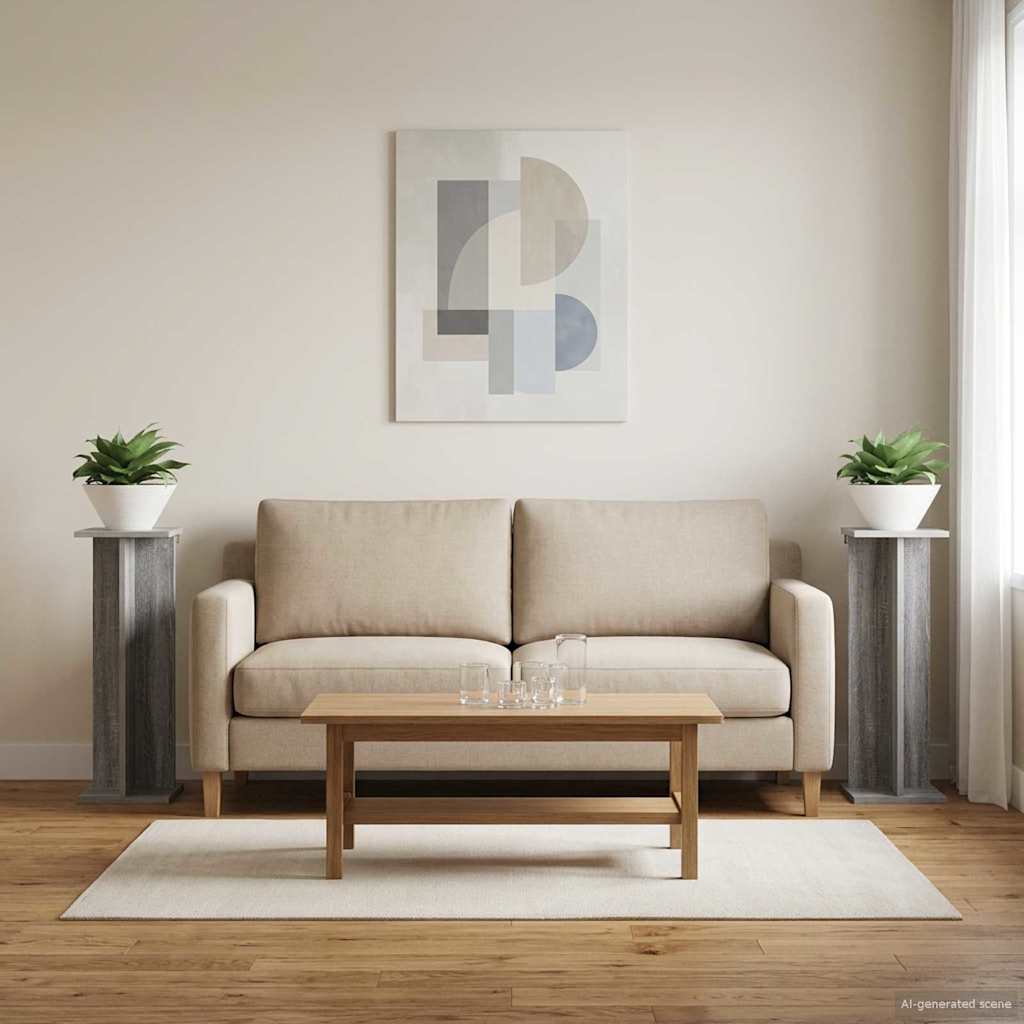 Növényállvány 2 pcs Szürke Sonoma 25 x 25,5 x 80,5 cm