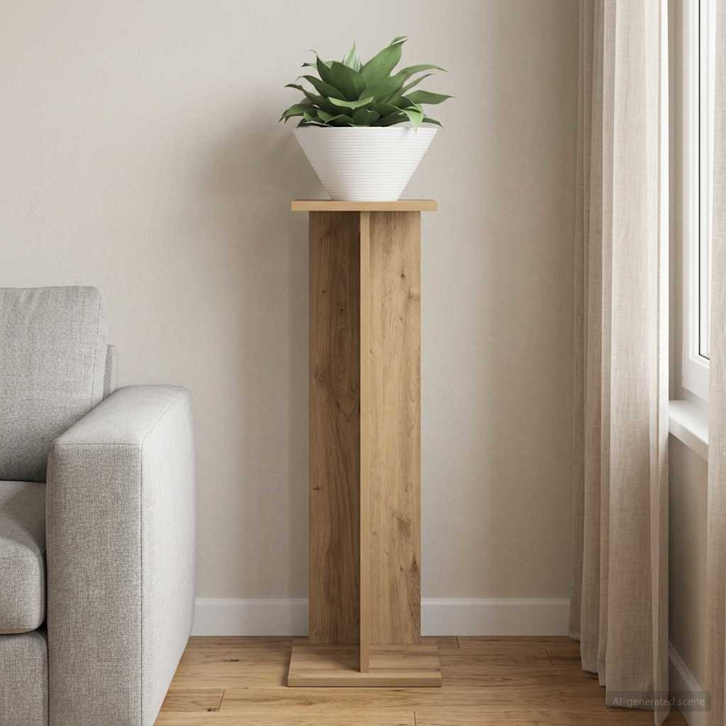 Növényállvány Kézműves Tölgy 25 x 25,5 x 80,5 cm Mérnöki fa