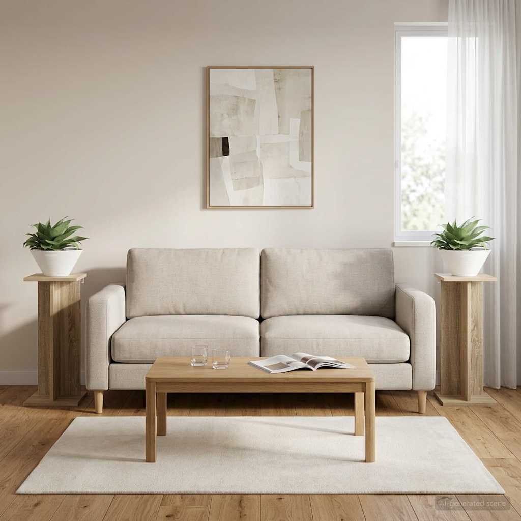 Növényállvány 2 db Sonoma tölgy 25 x 25,5 x 60,5 cm Mérnöki fa