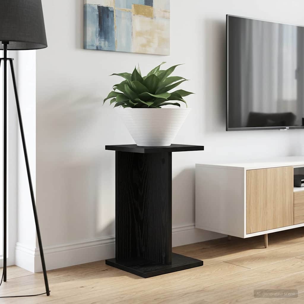Növényállvány 2 pcs Fekete Tölgy 25 x 25,5 x 40,5 cm Mérnöki fa