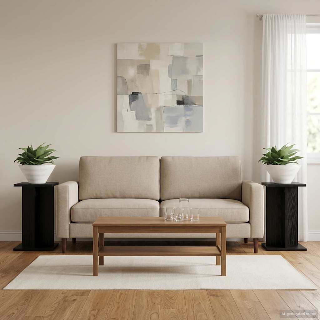 Növényállvány 2 pcs Fekete Tölgy 25 x 25,5 x 40,5 cm Mérnöki fa