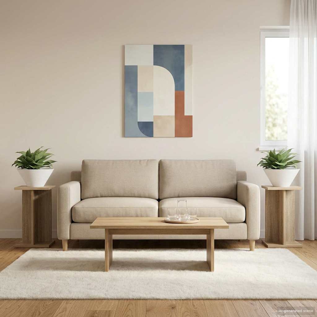 Növényállvány 2 db Sonoma tölgy 25 x 25,5 x 40,5 cm Mérnöki fa