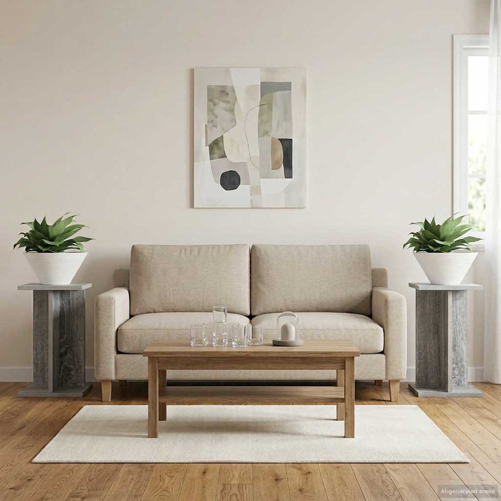 Növényállvány 2 db Szürke Sonoma 25 x 25,5 x 40,5 cm Mérnöki fa