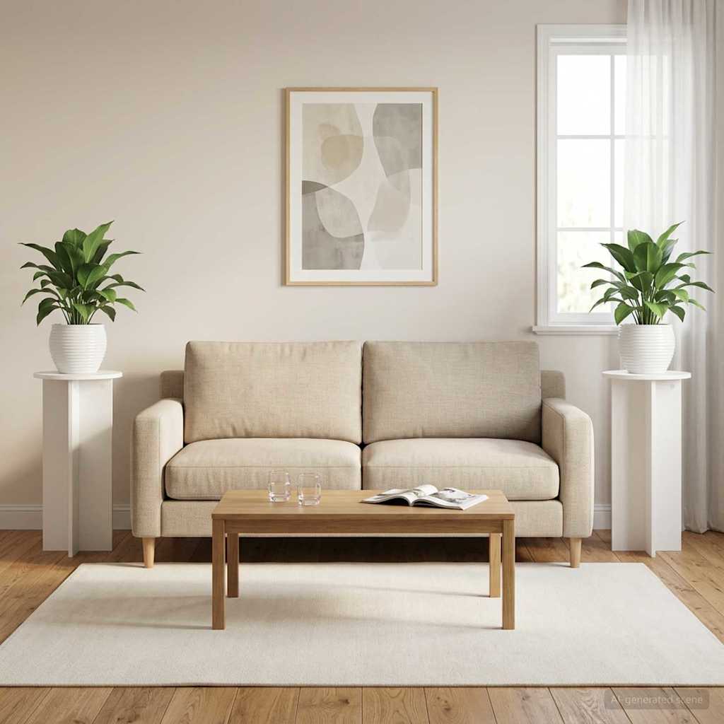 Növényállvány 2 pcs Magasfényű Fehér Ø40 x 100 cm Szerelt Fa