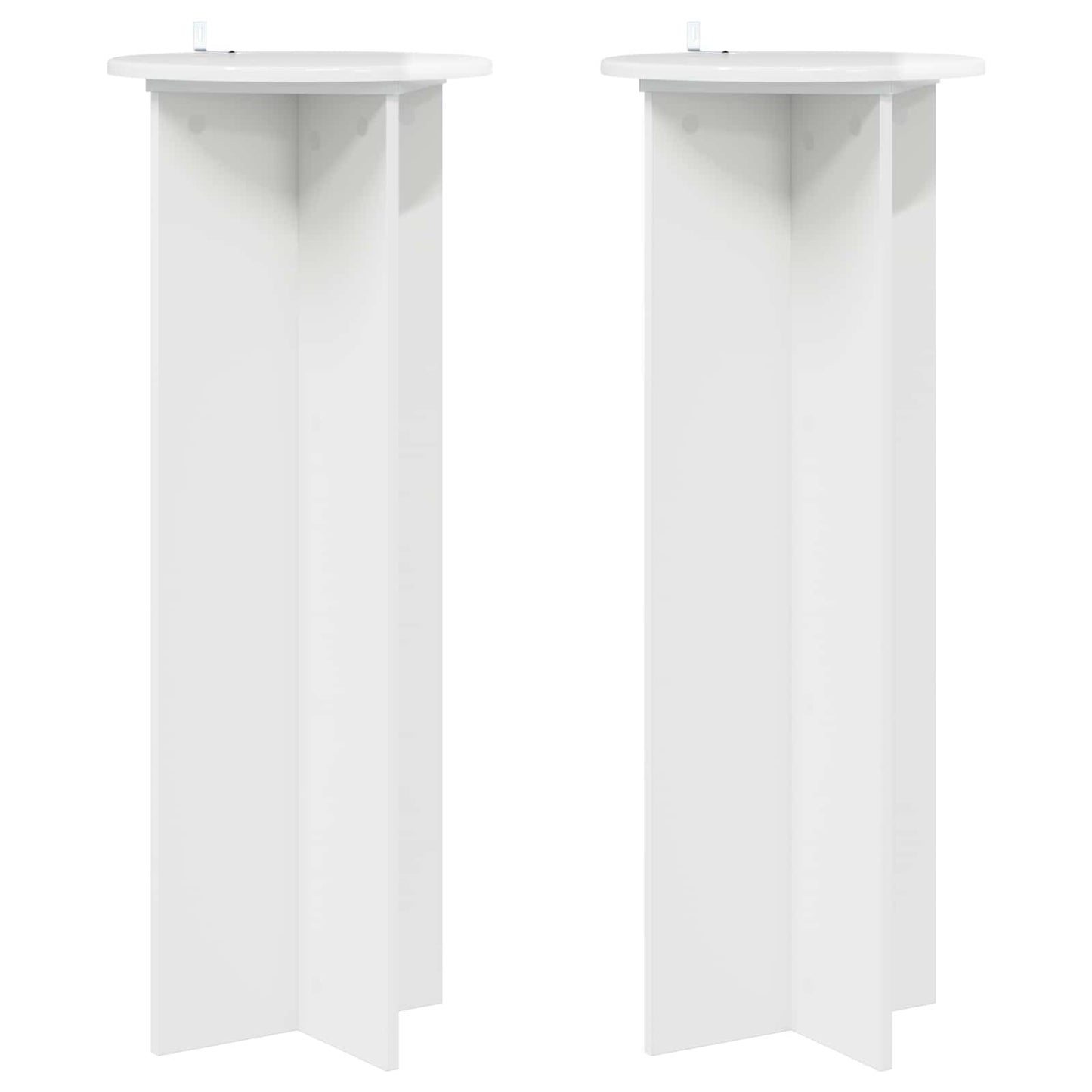 Növényállvány 2 pcs Magasfényű Fehér Ø40 x 100 cm Szerelt Fa