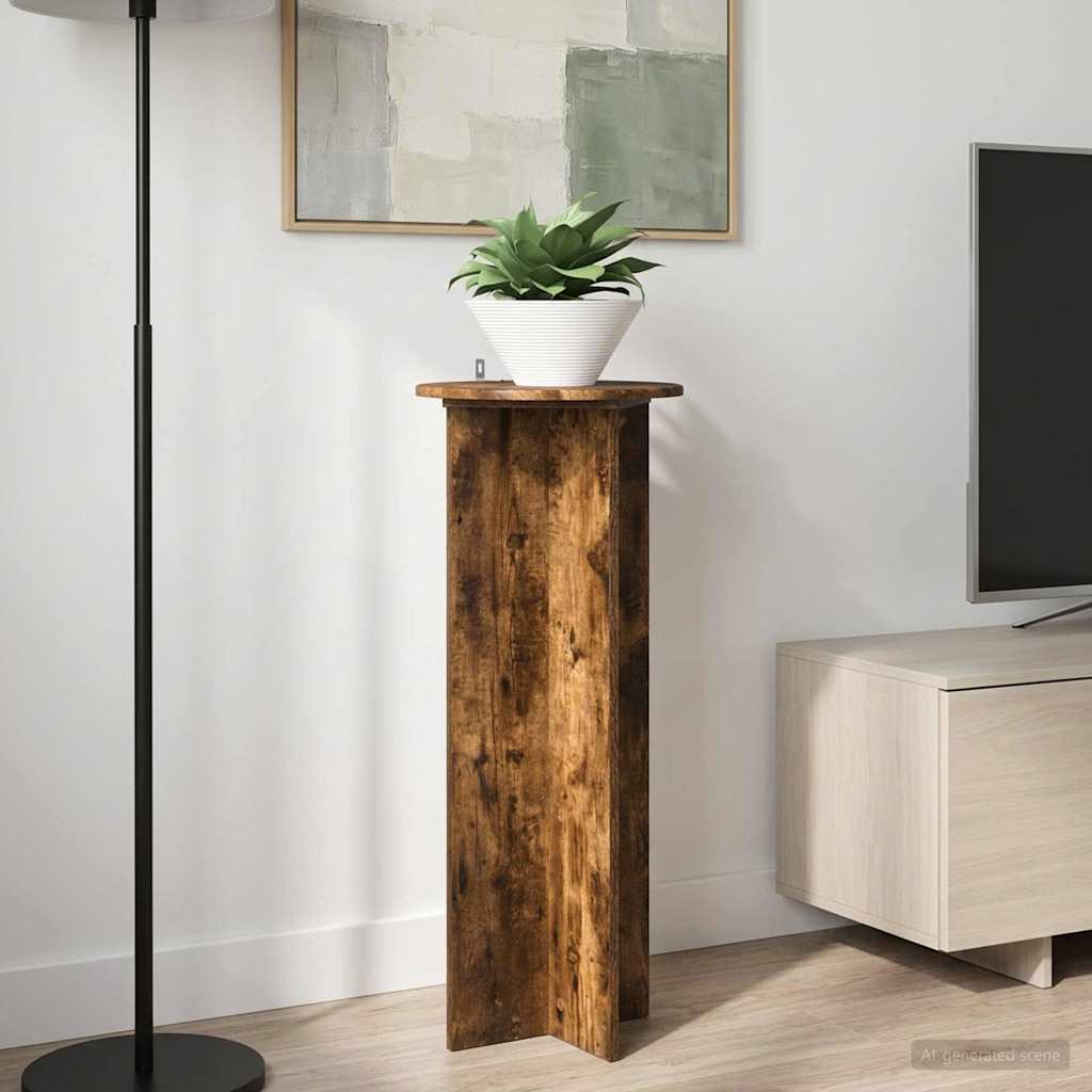 Növényállvány 2 pcs Füstös Tölgy Ø40 x 100 cm Szerelt Fa