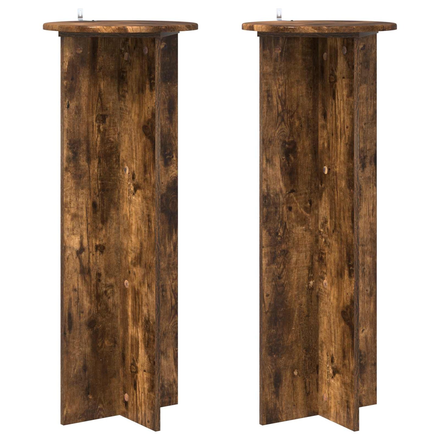 Növényállvány 2 pcs Füstös Tölgy Ø40 x 100 cm Szerelt Fa
