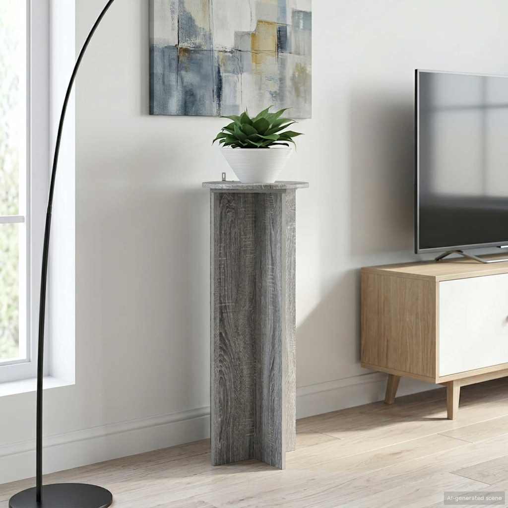 Növényállvány 2 pcs Szürke Sonoma Ø40 x 100 cm Szerelt Fa