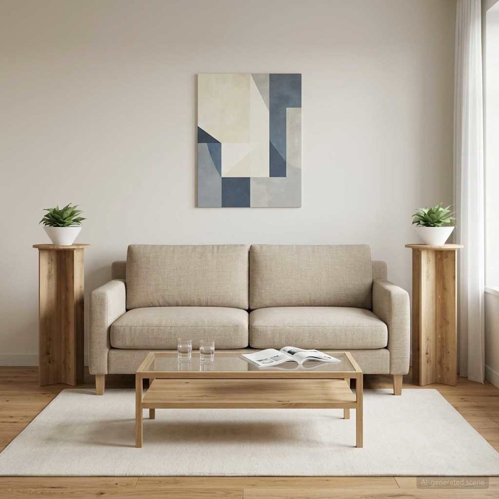 Növényállvány 2 db Kézműves Tölgy Ø40 x 100 cm Szerelt Fa