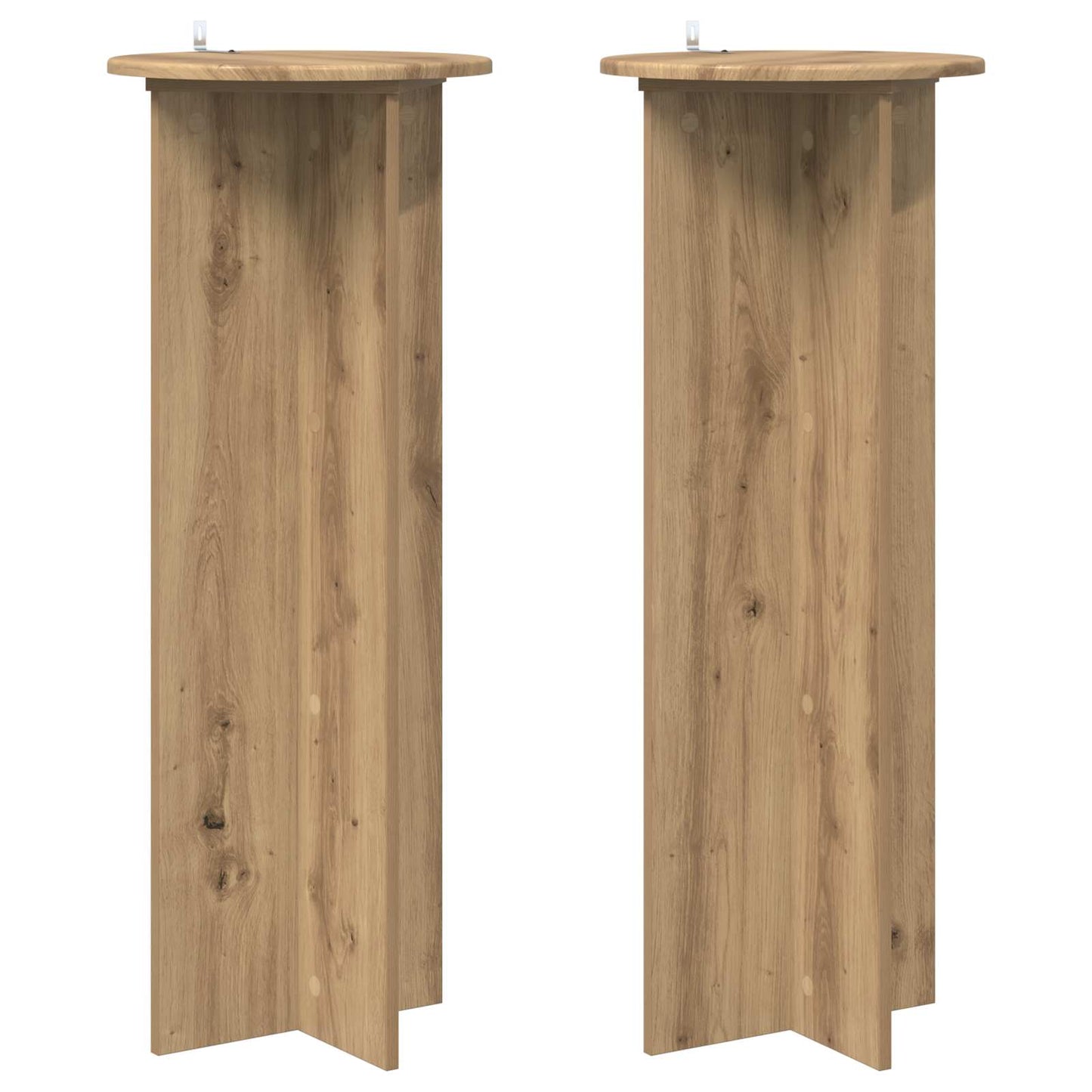 Növényállvány 2 db Kézműves Tölgy Ø40 x 100 cm Szerelt Fa