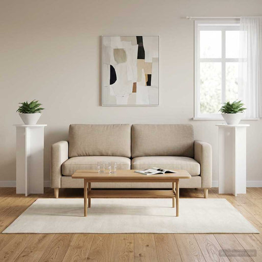 Növényállvány 2 pcs Fehér Ø40 x 80 cm Szerelt Fa