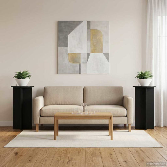 Növényállvány 2 pcs Fekete 40 x 40 x 80 cm Szerelt Fa