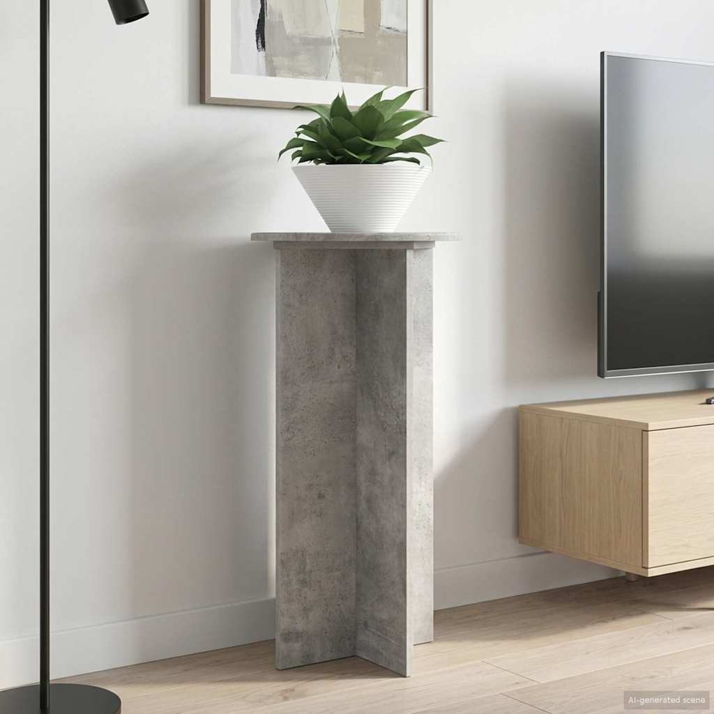Növényállvány 2 pcs Betonszürke 40 x 40 x 80 cm Szerelt Fa