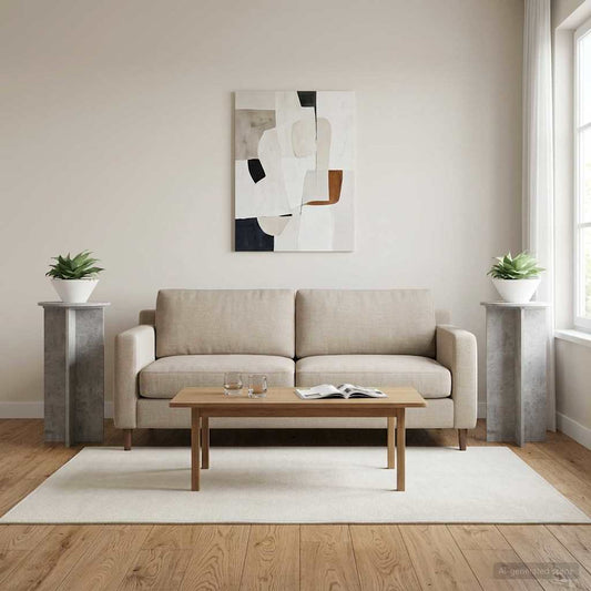 Növényállvány 2 pcs Betonszürke 40 x 40 x 80 cm Szerelt Fa