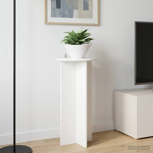 Növényállvány 2 pcs Magasfényű Fehér 40 x 40 x 80 cm Szerelt Fa