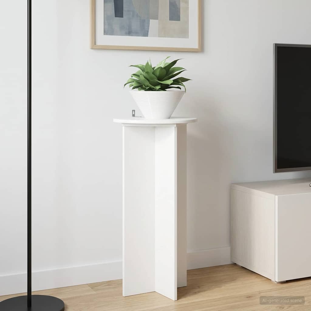 Növényállvány 2 pcs Magasfényű Fehér 40 x 40 x 80 cm Szerelt Fa