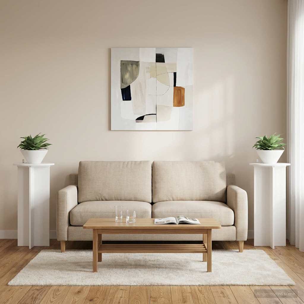Növényállvány 2 pcs Magasfényű Fehér 40 x 40 x 80 cm Szerelt Fa