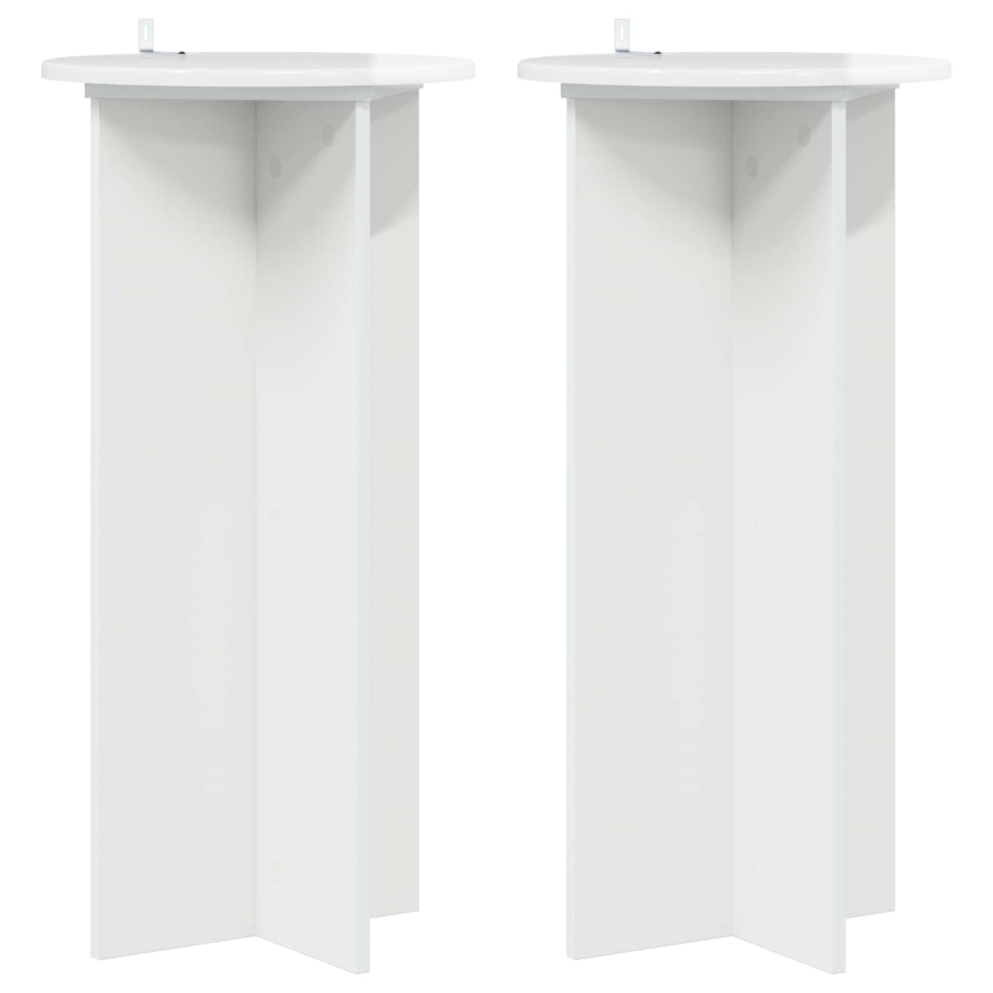 Növényállvány 2 pcs Magasfényű Fehér 40 x 40 x 80 cm Szerelt Fa