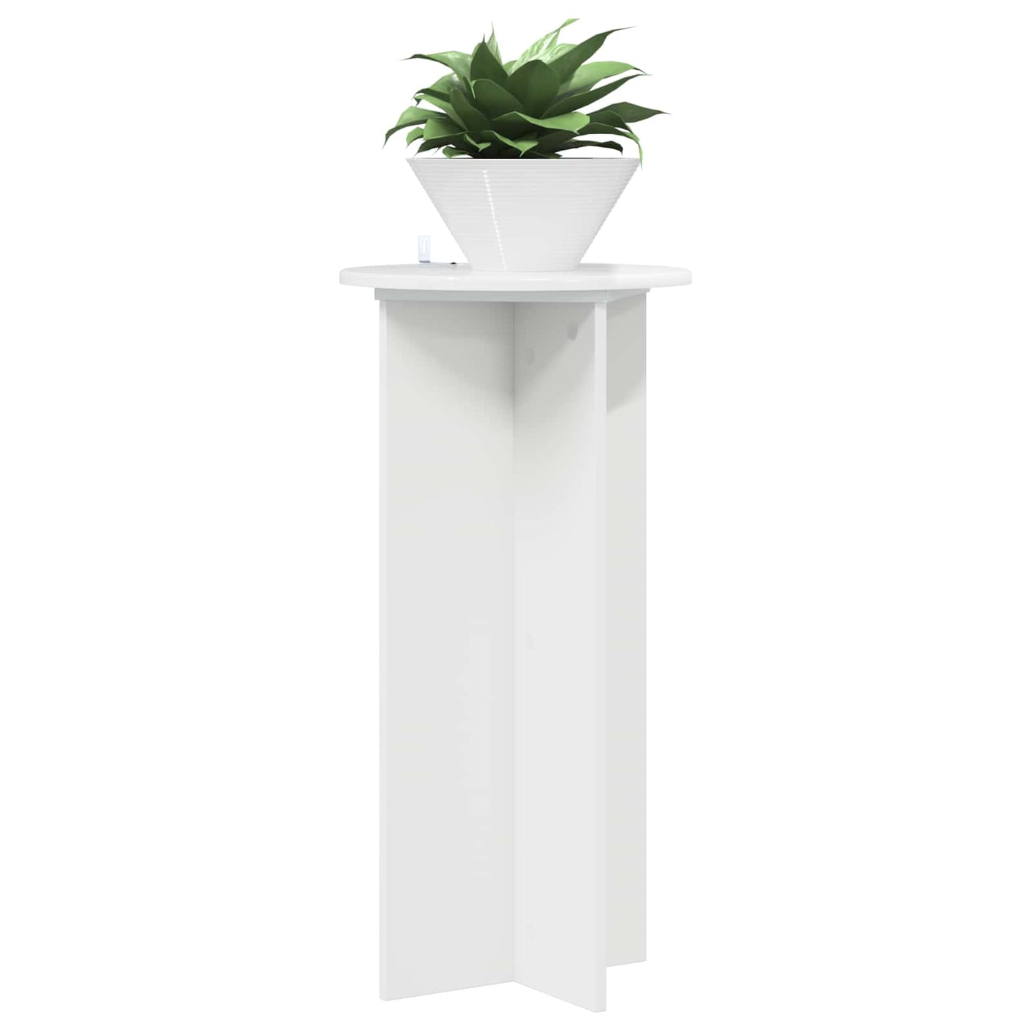 Növényállvány 2 pcs Magasfényű Fehér 40 x 40 x 80 cm Szerelt Fa