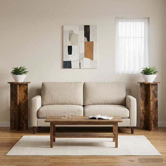 Növényállvány 2 pcs Füstös Tölgy 40 x 40 x 80 cm Szerelt Fa