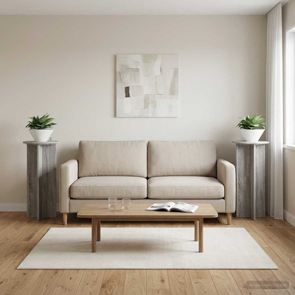 Növényállvány 2 pcs Szürke Sonoma 40 x 40 x 80 cm Szerelt Fa