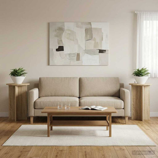 Növényállvány 2 pcs Sonoma Tölgy Ø40 x 60 cm Szerelt Fa