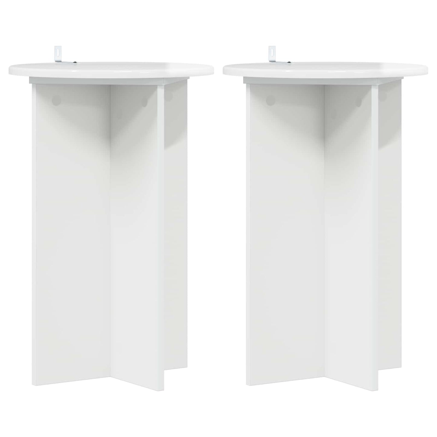 Növényállvány 2 pcs Magasfényű Fehér Ø40 x 60 cm Szerelt Fa