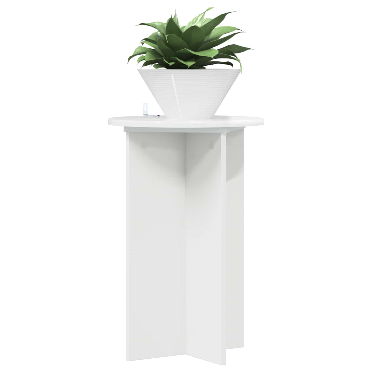 Növényállvány 2 pcs Magasfényű Fehér Ø40 x 60 cm Szerelt Fa