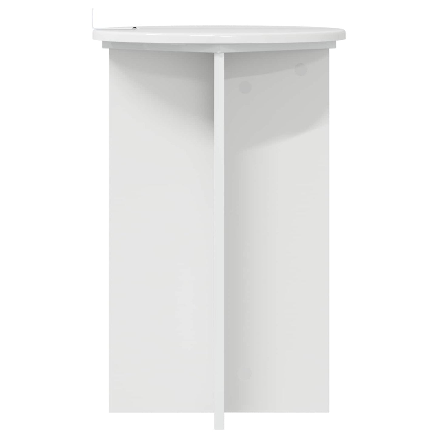 Növényállvány 2 pcs Magasfényű Fehér Ø40 x 60 cm Szerelt Fa