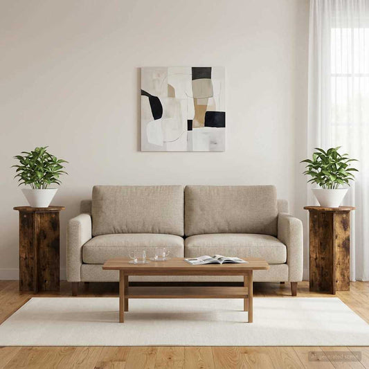 Növényállvány 2 pcs Füstös Tölgy Ø40 x 60 cm Szerelt Fa