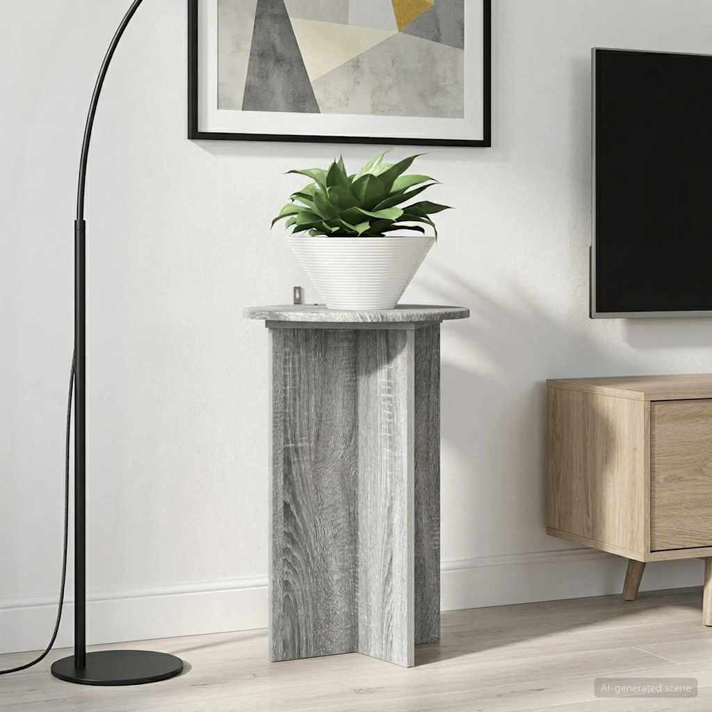 Növényállvány 2 pcs Szürke Sonoma Ø40 x 60 cm Szerelt Fa
