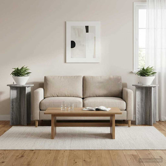 Növényállvány 2 pcs Szürke Sonoma Ø40 x 60 cm Szerelt Fa