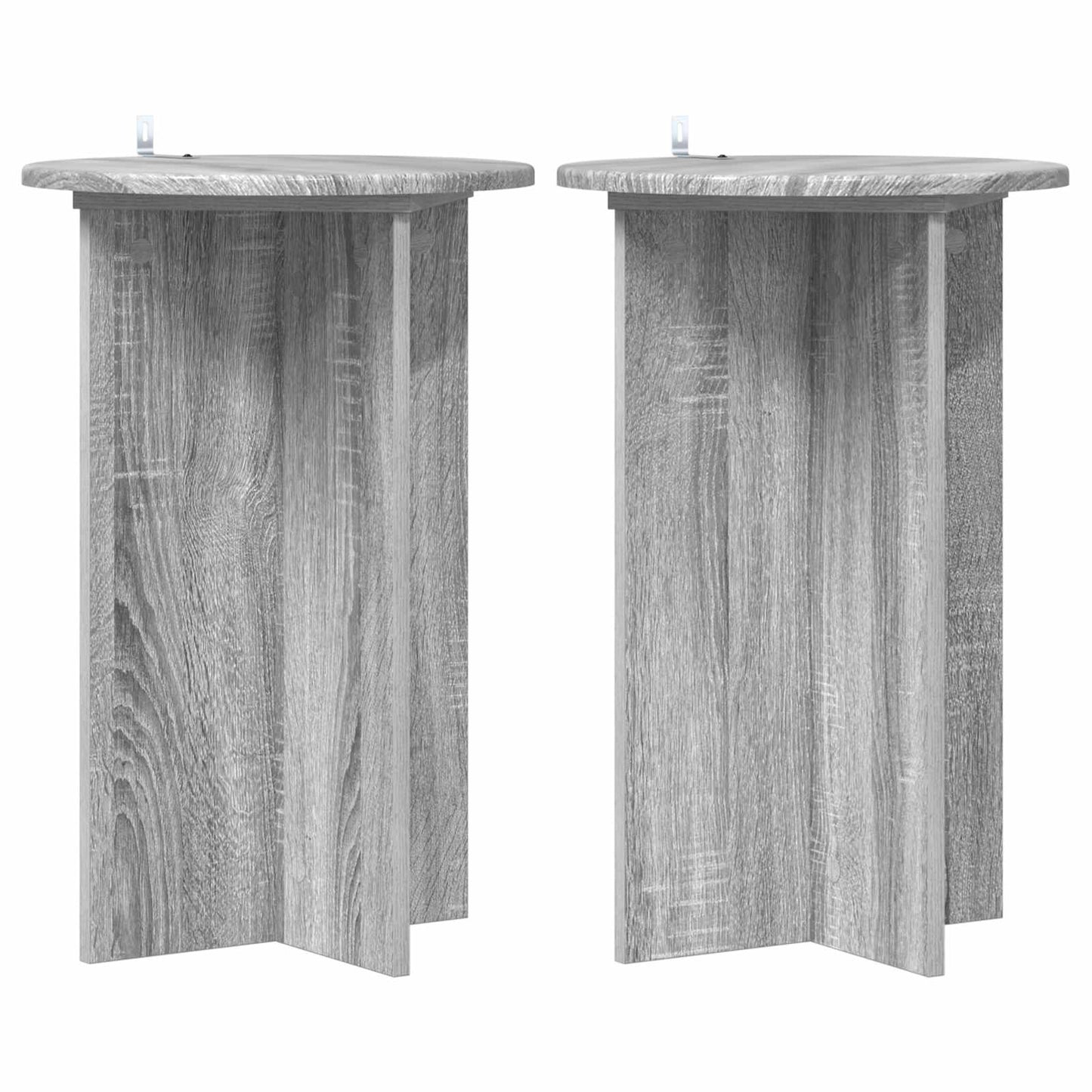 Növényállvány 2 pcs Szürke Sonoma Ø40 x 60 cm Szerelt Fa