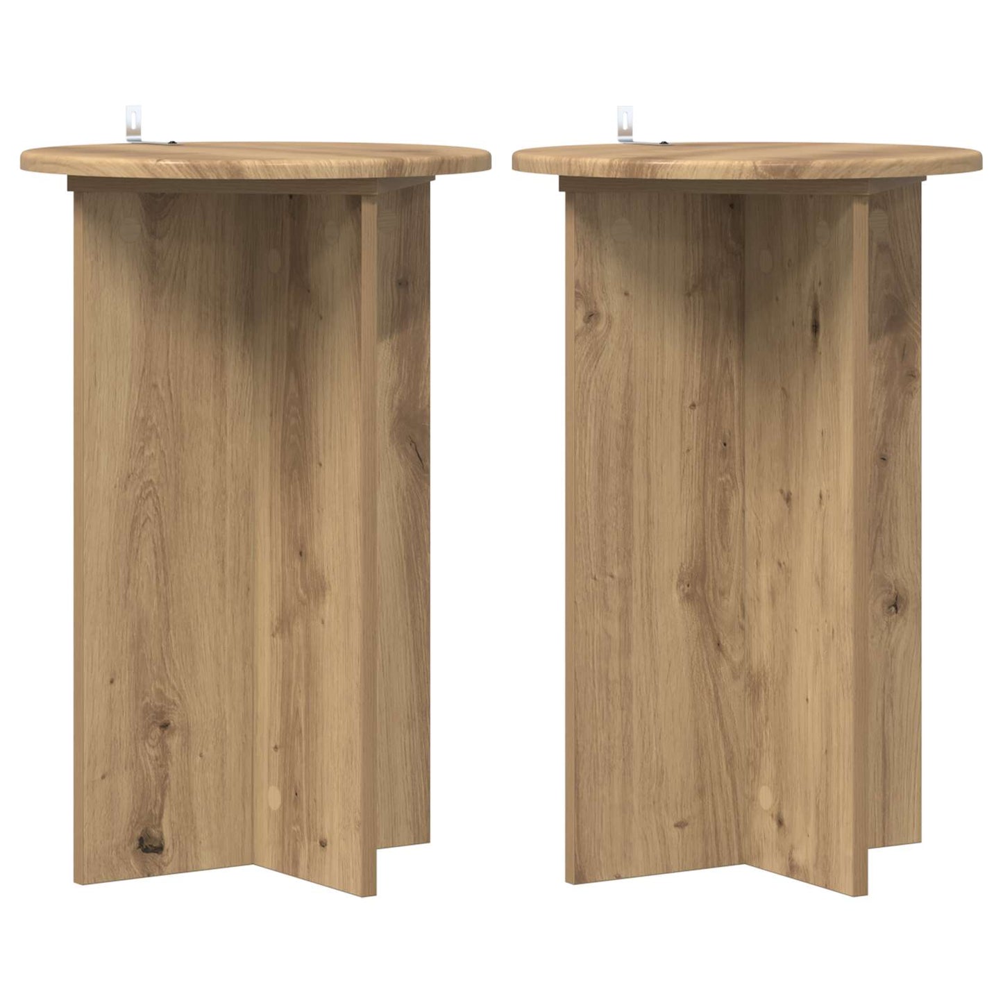 Növényállvány 2 db Kézműves Tölgy Ø40 x 60 cm Szerelt Fa