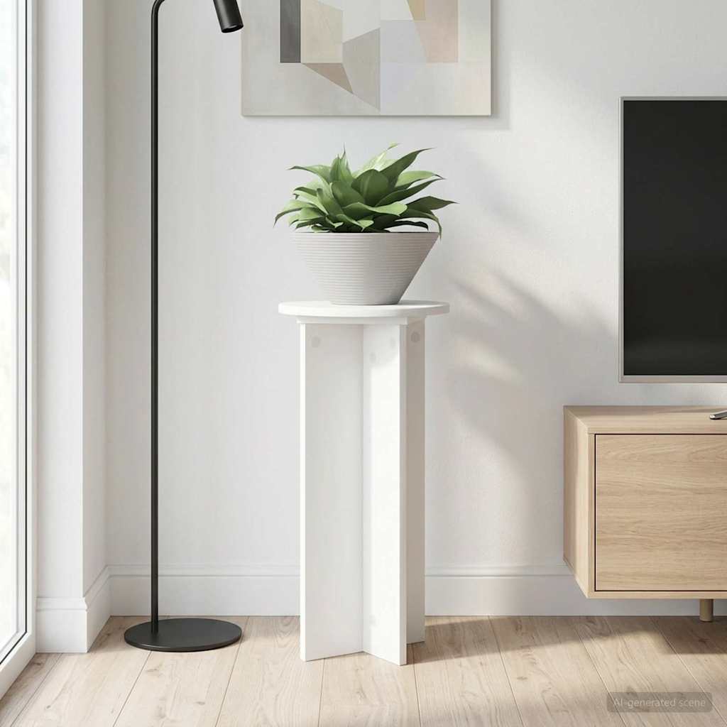 Növényállvány 2 pcs Fehér Ø29,5 x 60 cm Szerelt Fa