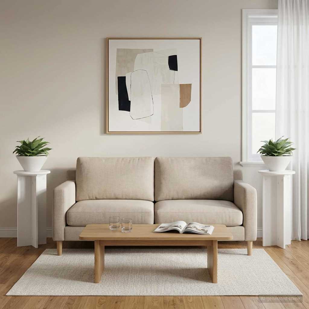 Növényállvány 2 pcs Fehér Ø29,5 x 60 cm Szerelt Fa