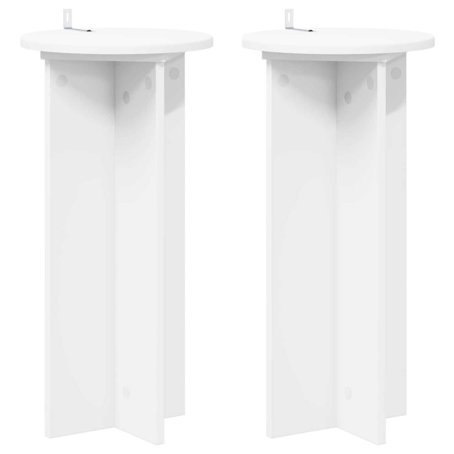 Növényállvány 2 pcs Fehér Ø29,5 x 60 cm Szerelt Fa