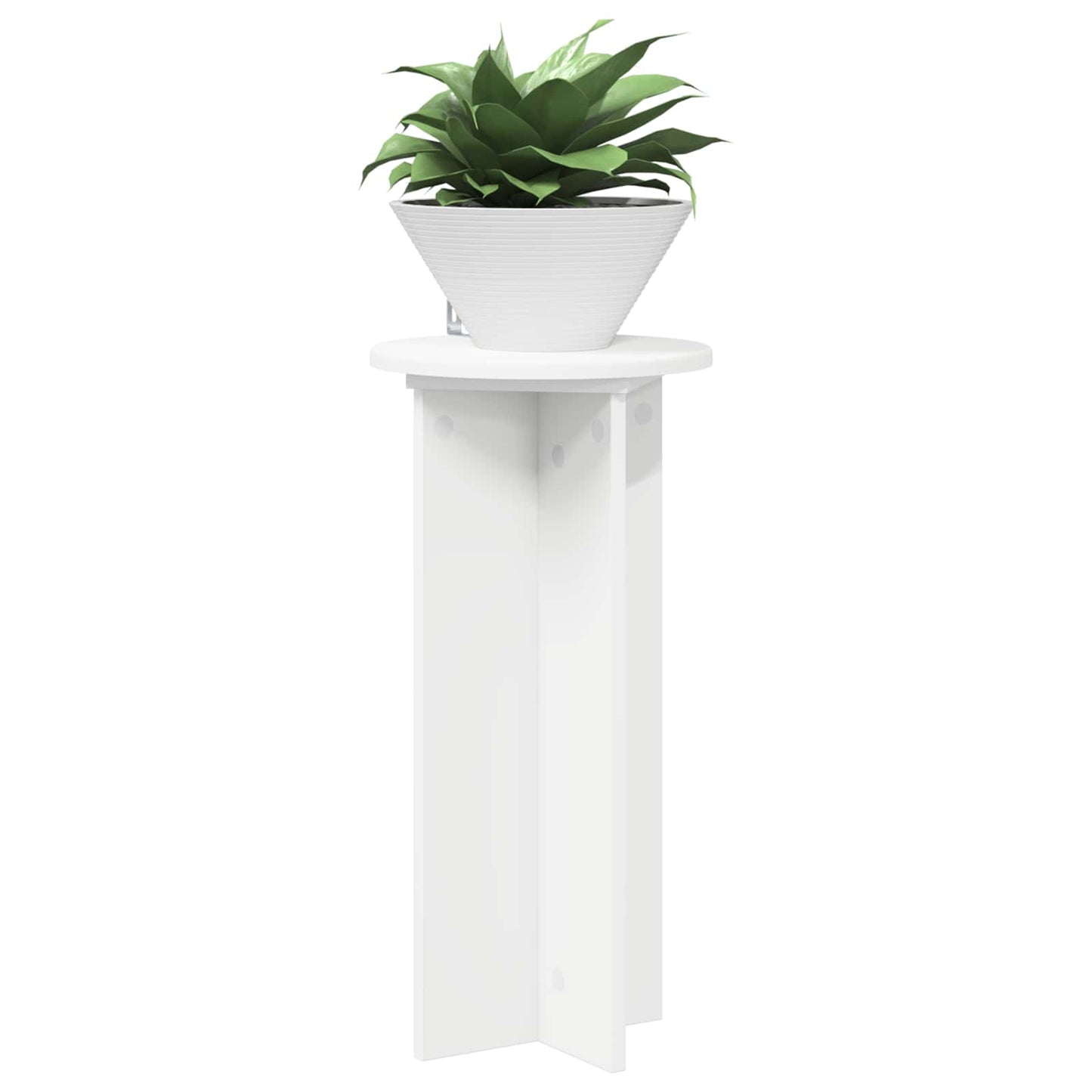 Növényállvány 2 pcs Fehér Ø29,5 x 60 cm Szerelt Fa