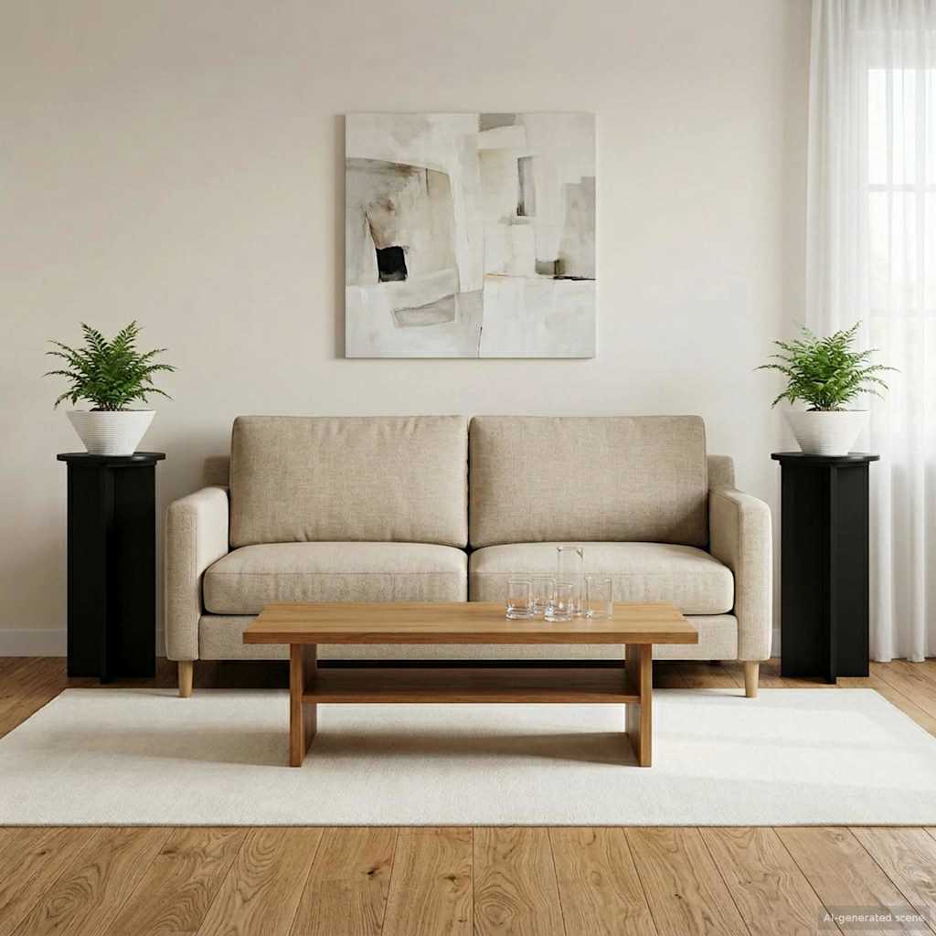 Növényállvány 2 pcs Fekete 29,5 x 29,5 x 60 cm Szerelt Fa