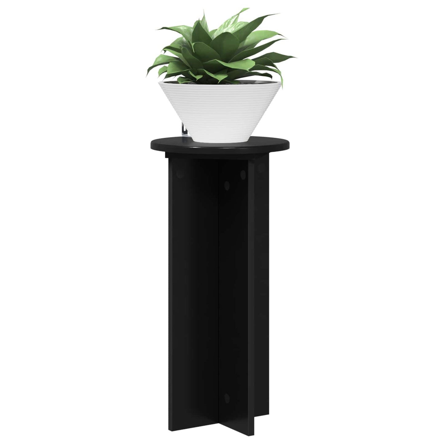 Növényállvány 2 pcs Fekete 29,5 x 29,5 x 60 cm Szerelt Fa