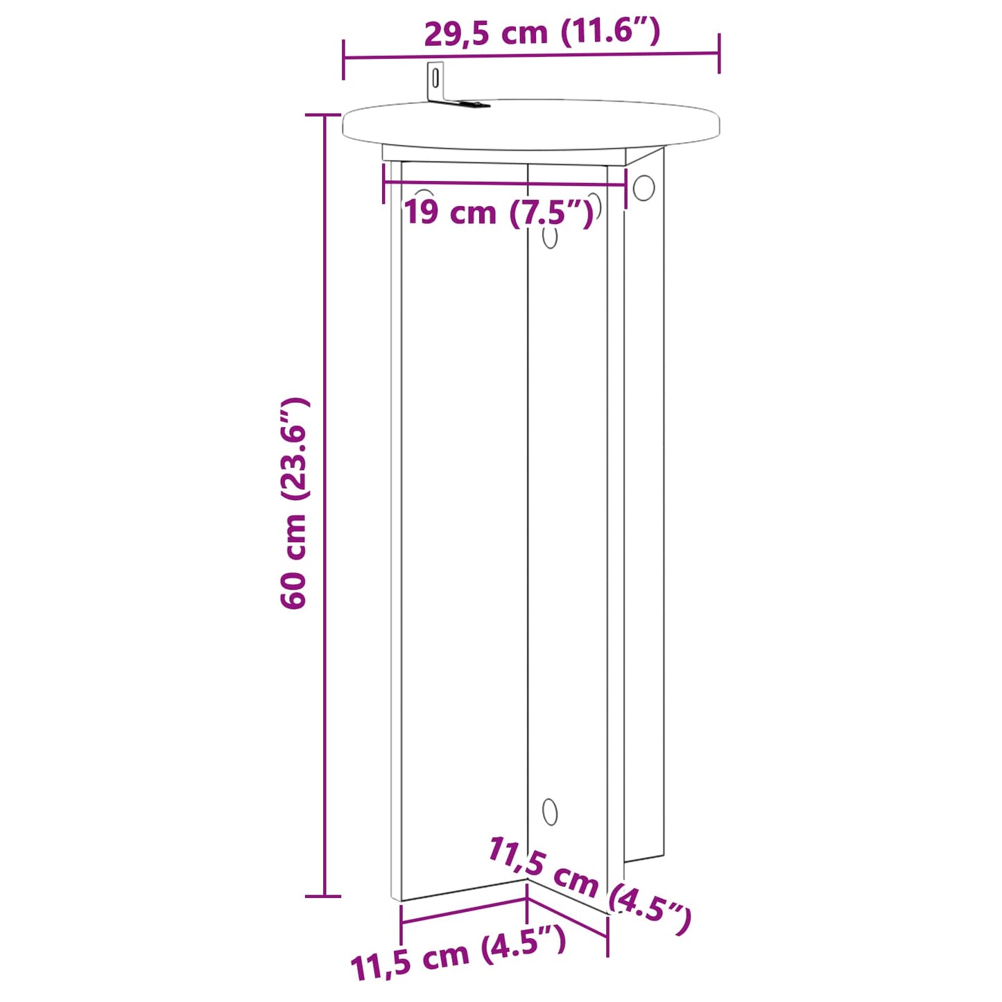 Növényállvány 2 pcs Antik Fa 29,5 x 29,5 x 60 cm Szerelt Fa