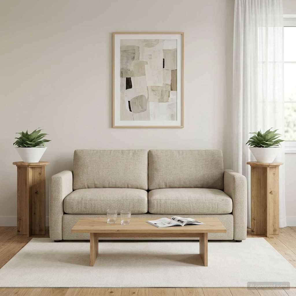 Növényállvány 2 db Kézműves Tölgy 29,5 x 29,5 x 60 cm