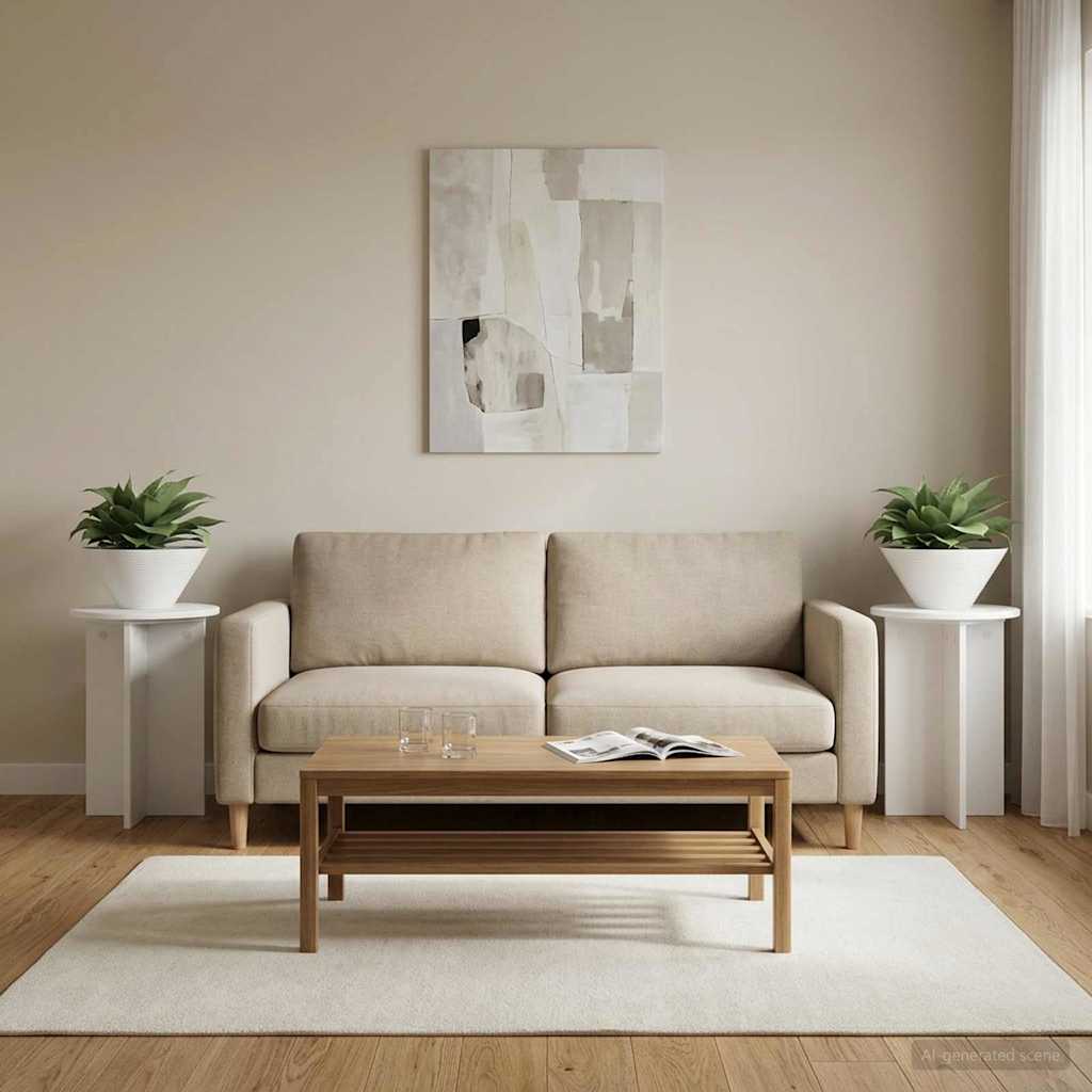 Növényállvány 2 pcs Fehér Ø40 x 40 cm Szerelt Fa