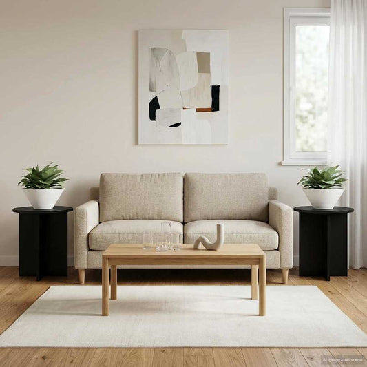 Növényállvány 2 pcs Fekete 40 x 40 x 40 cm Szerelt Fa