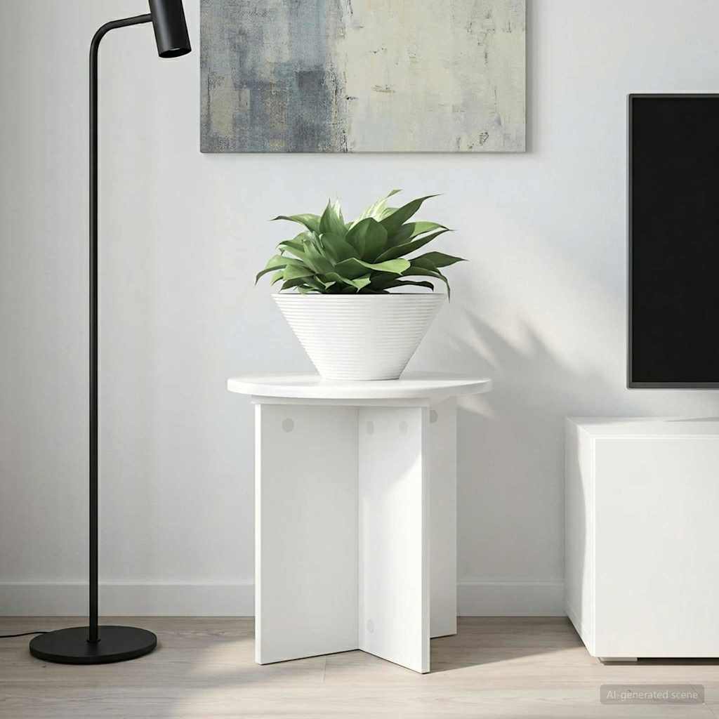 Növényállvány 2 pcs Magasfényű Fehér 40 x 40 x 40 cm Szerelt Fa