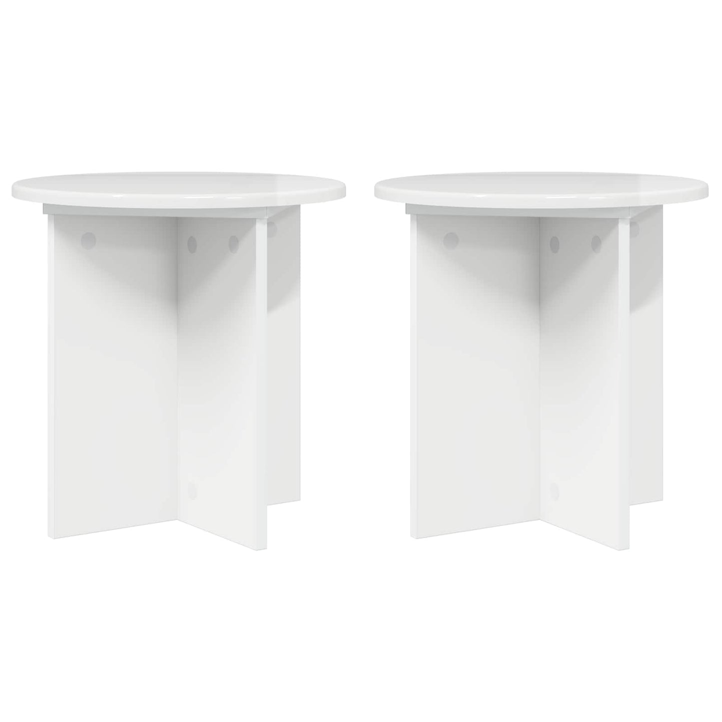 Növényállvány 2 pcs Magasfényű Fehér 40 x 40 x 40 cm Szerelt Fa