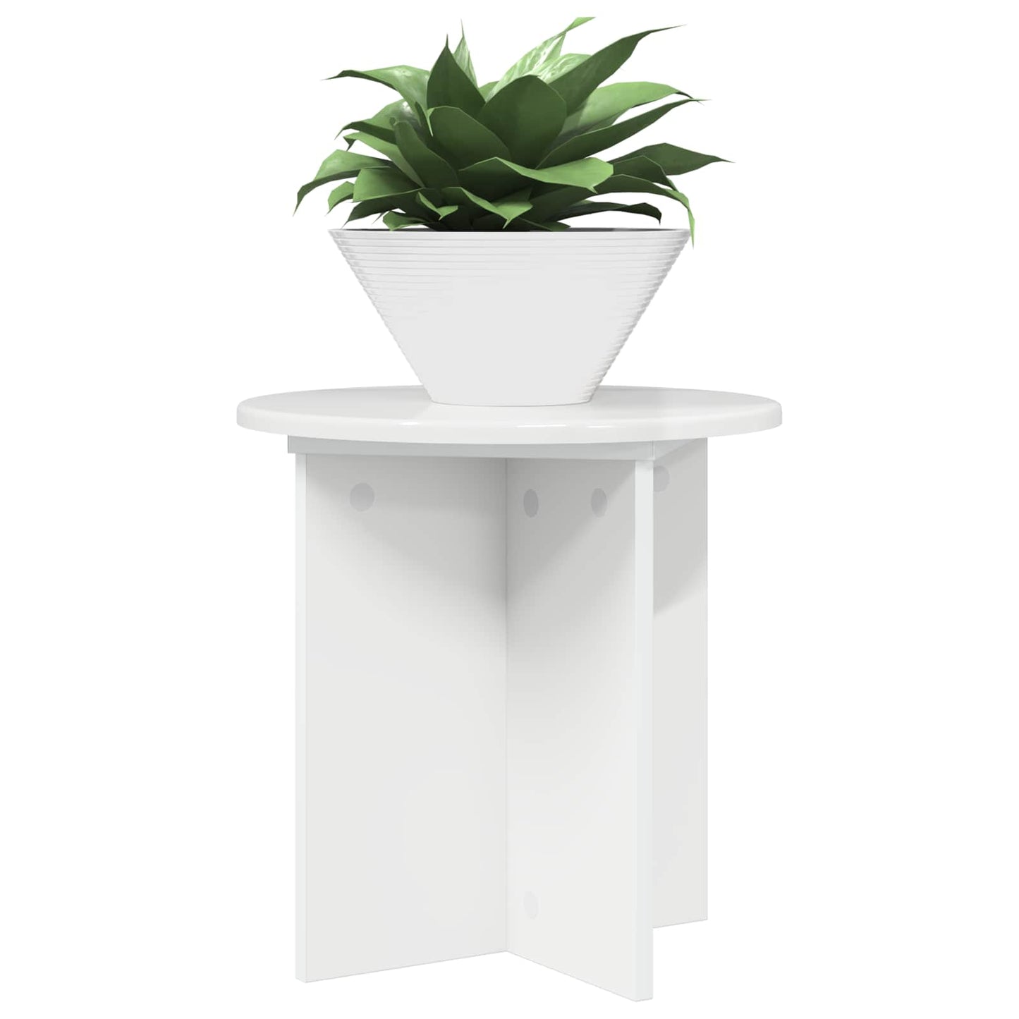 Növényállvány 2 pcs Magasfényű Fehér 40 x 40 x 40 cm Szerelt Fa
