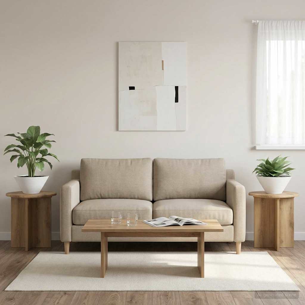 Növényállvány 2 db Kézműves Tölgy 40 x 40 x 40 cm Szerelt Fa