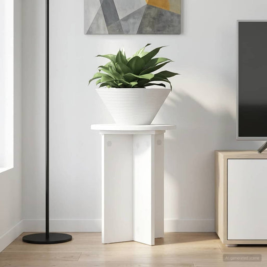 Növényállvány 2 pcs Fehér Ø29,5 x 40 cm Szerelt Fa