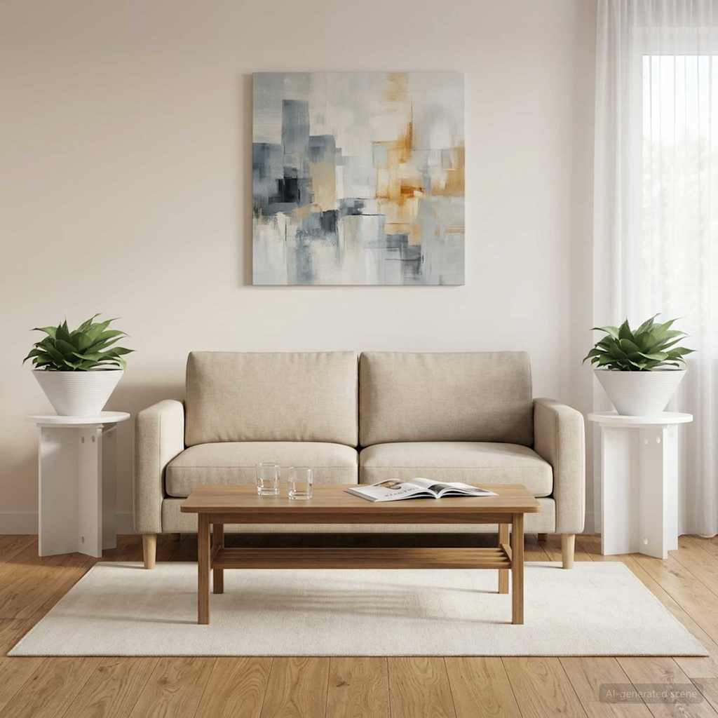 Növényállvány 2 pcs Fehér Ø29,5 x 40 cm Szerelt Fa